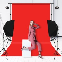 Фон студійний тканинний Puluz PU5209R red Chroma Key 1х2м 2