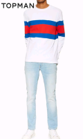 Джинсы topman 36-32 stretch slim light blue