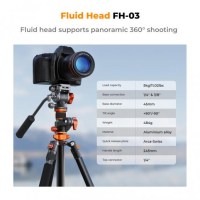Штатив K&F Concept K254A7 з рідинною головкою FH-03, max 5kg, h 231cm (KF09.137) 1