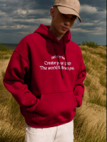 Худі cropp з написом 778dd-83x темно-бордовий р.l 3