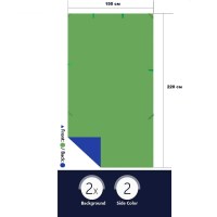Фон у рамці з ніжками Visico BP-1522GB Chroma Key 2в1 зелений/синій (150x220см) 4