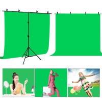 Фон із стійкою Puluz PU5205G Chroma key зелений (200x200см) 4