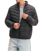 Стьобана куртка з коміром-стійкою cropp 148fn-99x black р.l