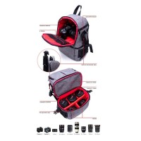 Рюкзак AccPro DAC-1721R grey/red 8