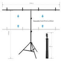 Фон із стійкою Puluz PU5205G Chroma key зелений (200x200см) 1