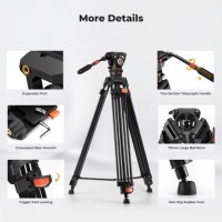 Штатив K&F Concept Відео VA3+BV50 штатив, max 8kg, h 191cm (KF09.147V1) 7